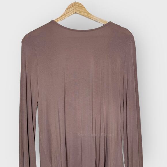 Lulus Exclusive Twist Back Long Sleeve Top Medium Taupe Backless Boho Casual - Picture 3 of 11